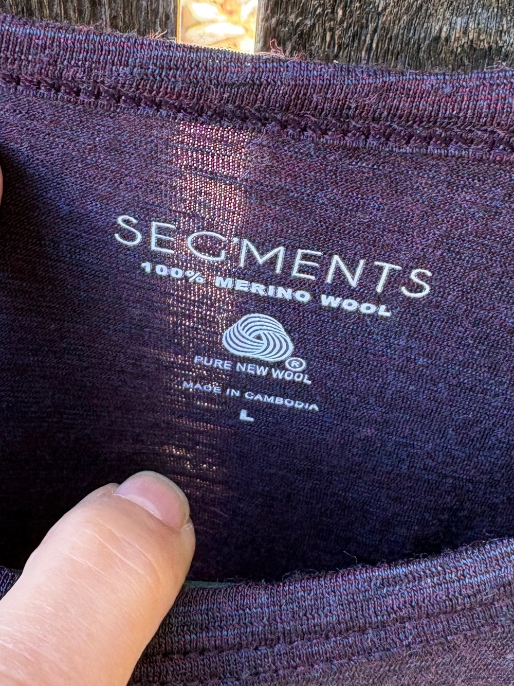 Seg'ments Wm's 100% Merino Wool Base Layer Top In Purple Heather Sz L - Picture 3 of 11
